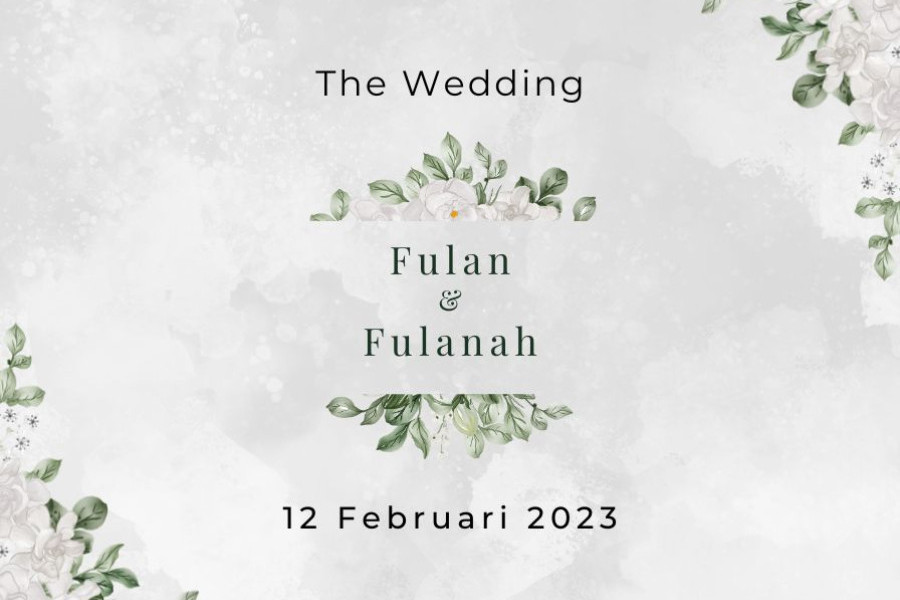 White Floral Wedding Invitation