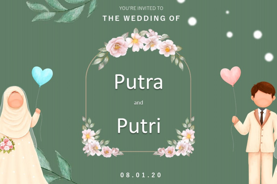 Love Balloons Wedding Invitation