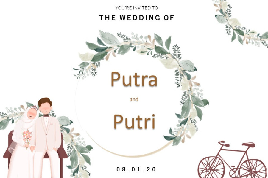 Botanical Couple Wedding Invitation