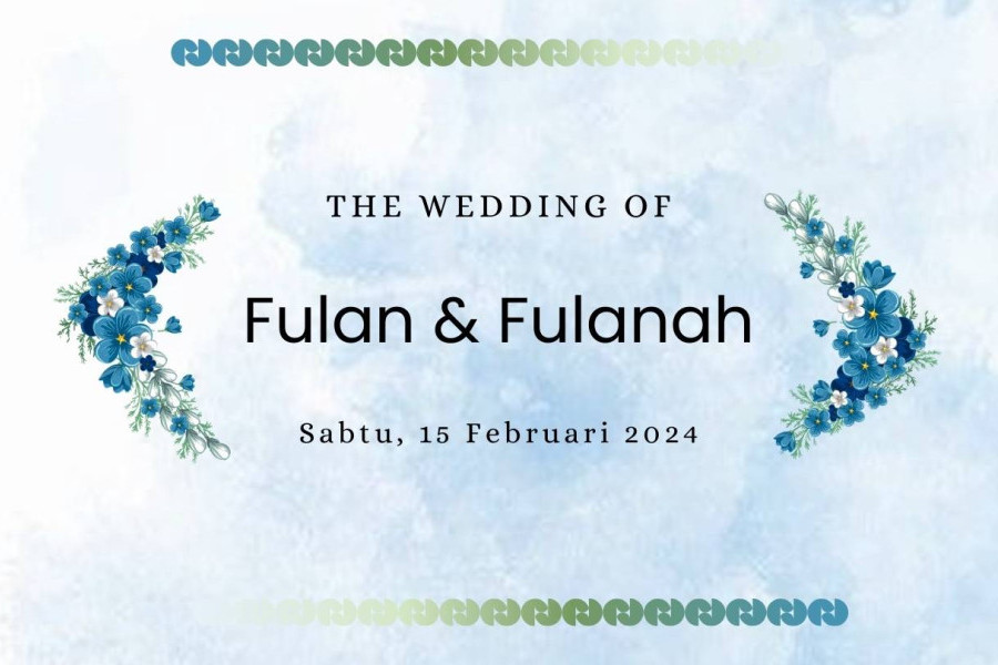 Blue Flower Invitation