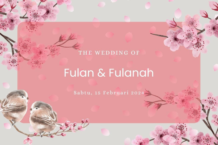 Pink Sakura Wedding Invitation